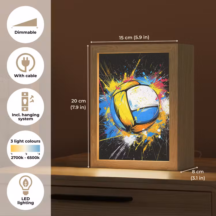 Graffiti - Sport - Volleybal - Bal Light Box met kabel (Tafellamp) klein -USP_EN