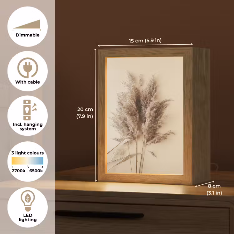 Graan - Pastel - Natuur Light Box met kabel (Tafellamp) klein -USP_EN