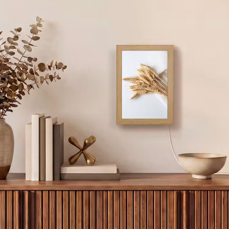Graan - Geel - Wit - Natuur - Stilleven Light Box met kabel (Tafellamp) klein -sfeer2