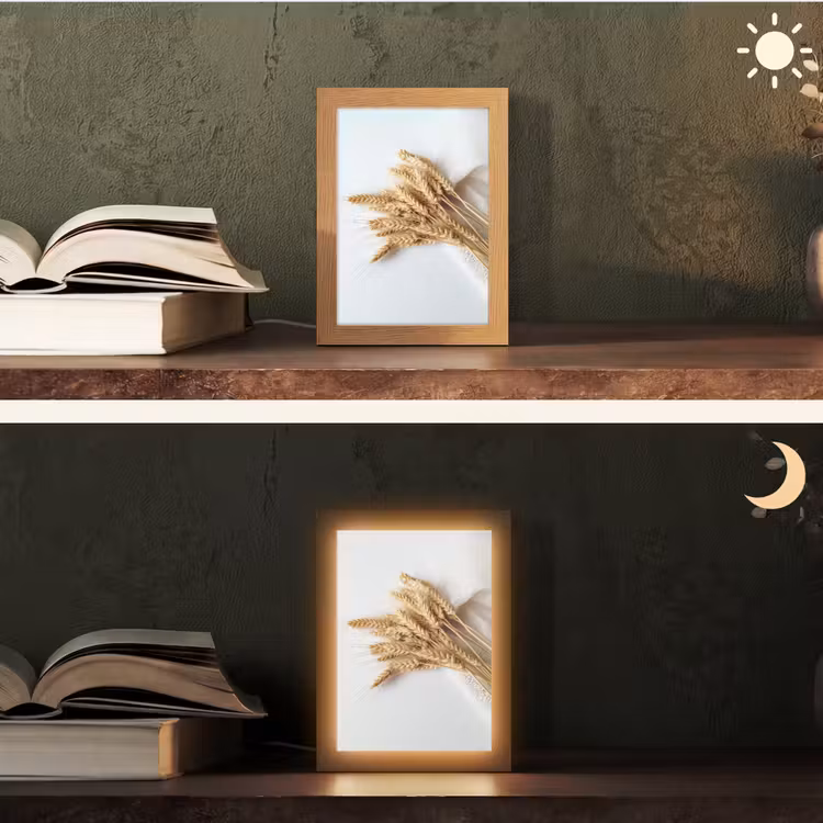 Graan - Geel - Wit - Natuur - Stilleven Light Box met kabel (Tafellamp) klein -sfeer3