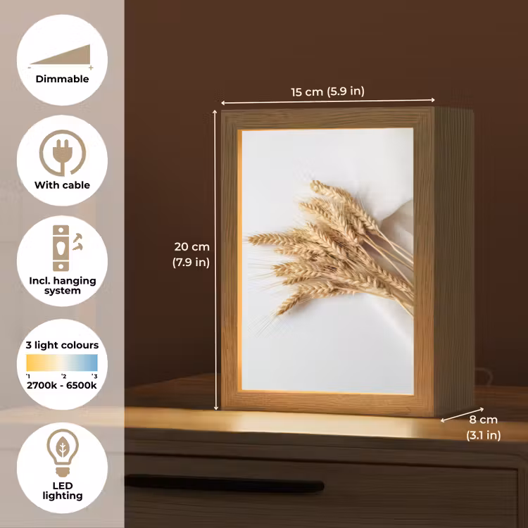 Graan - Geel - Wit - Natuur - Stilleven Light Box met kabel (Tafellamp) klein -USP_EN
