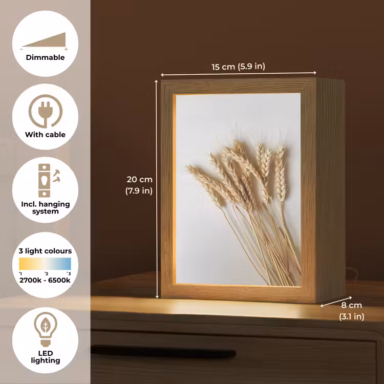 Graan - Geel - Wit - Stilleven Light Box met kabel (Tafellamp) klein -USP_EN