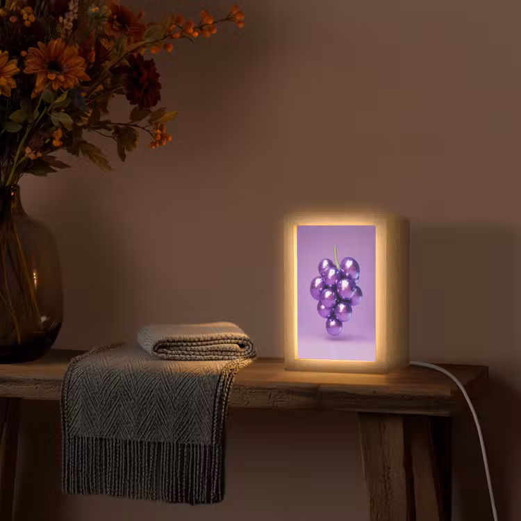 Druif - Disco - Glitter - Paars Light Box met kabel (Tafellamp) klein -sfeer4