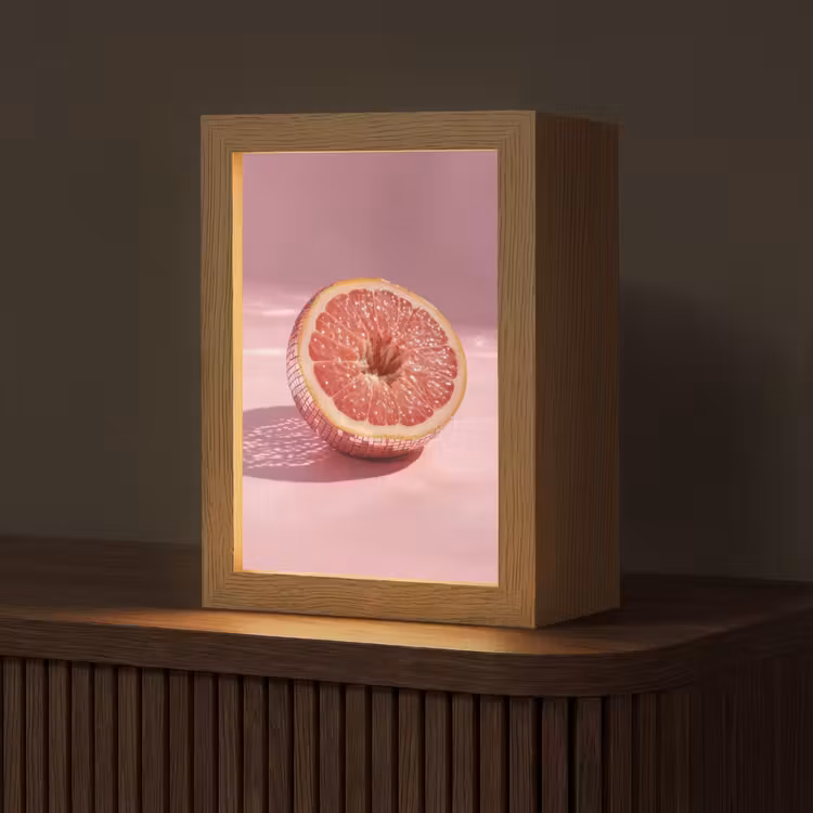 Grapefruit - Roze - Disco - Shiny Light Box met kabel (Tafellamp) klein -z3d_website