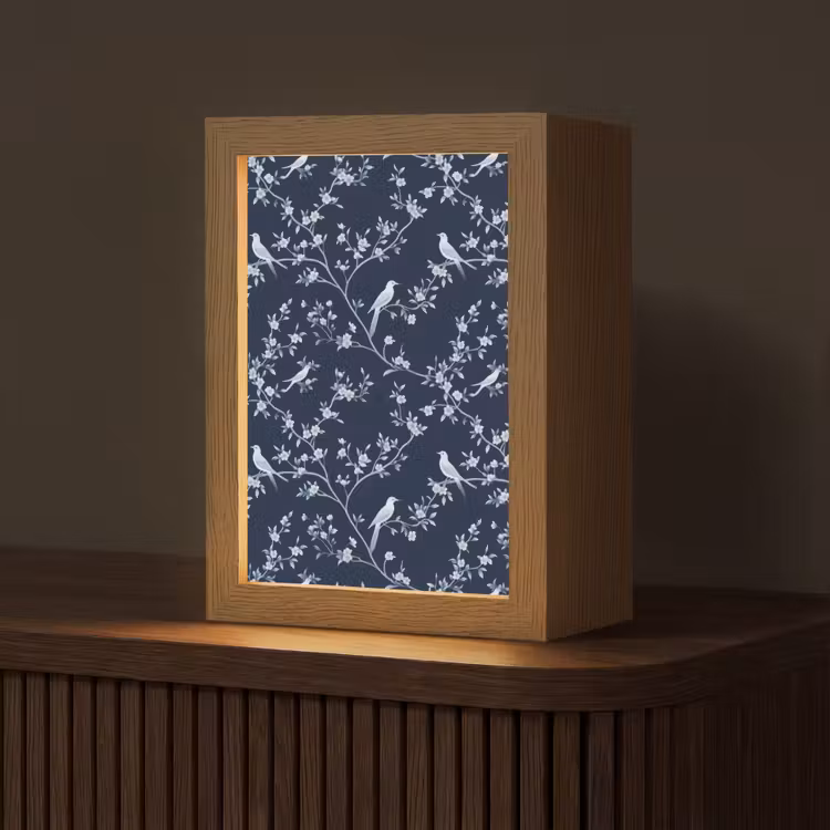 Grafisch - Bloesemtak - Blauw Light Box met kabel (Tafellamp) klein 925 -z3d_website