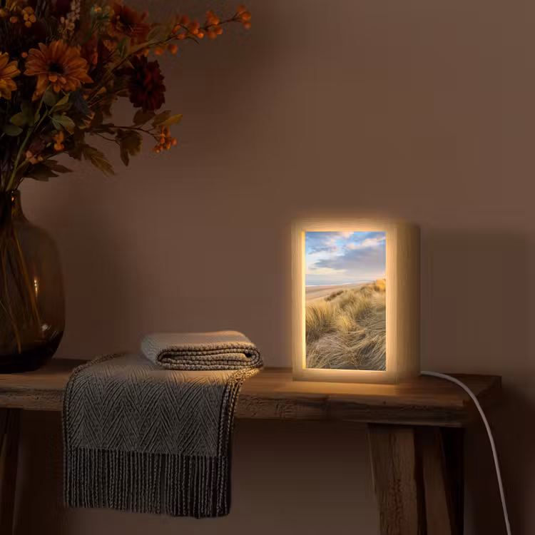 Gras - Duinen - Strand - Zomer Light Box met kabel (Tafellamp) klein -sfeer4