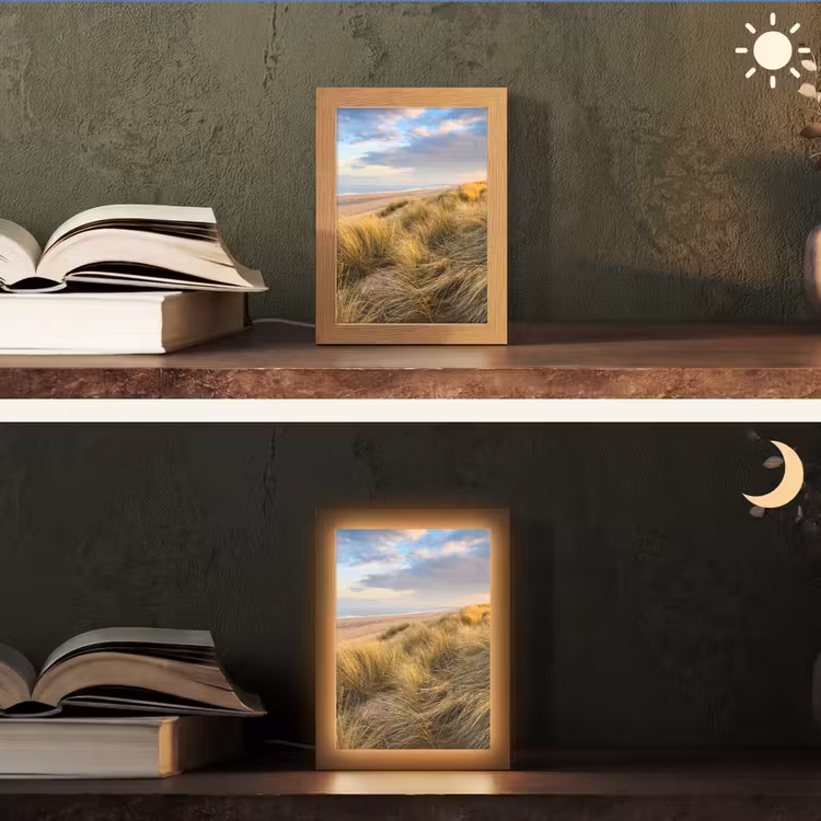 Gras - Duinen - Strand - Zomer Light Box met kabel (Tafellamp) klein -sfeer3