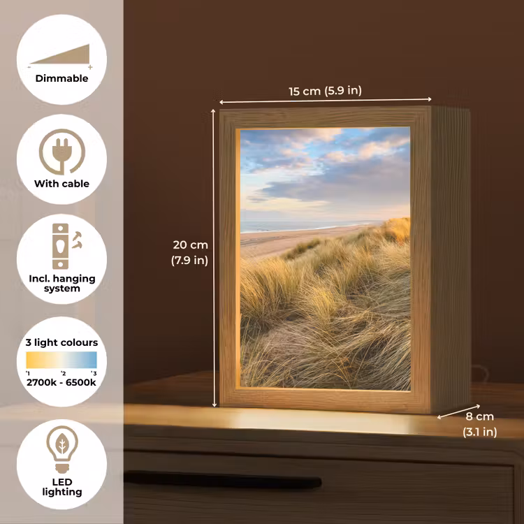Gras - Duinen - Strand - Zomer Light Box met kabel (Tafellamp) klein -USP_EN