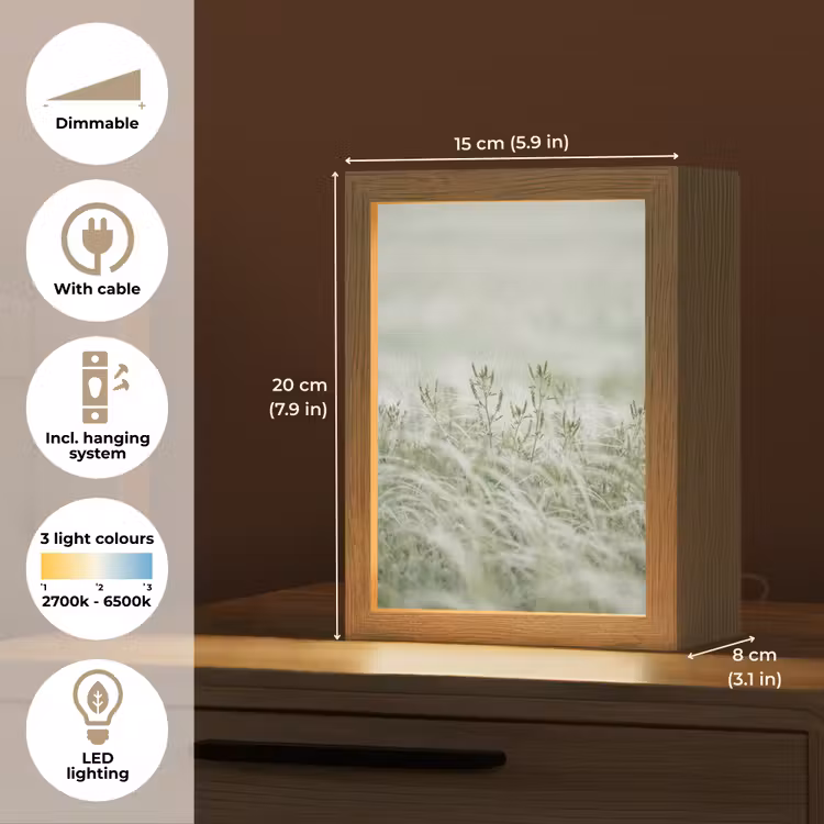 Grassen - Minimalistisch - Groen Light Box met kabel (Tafellamp) klein -USP_EN