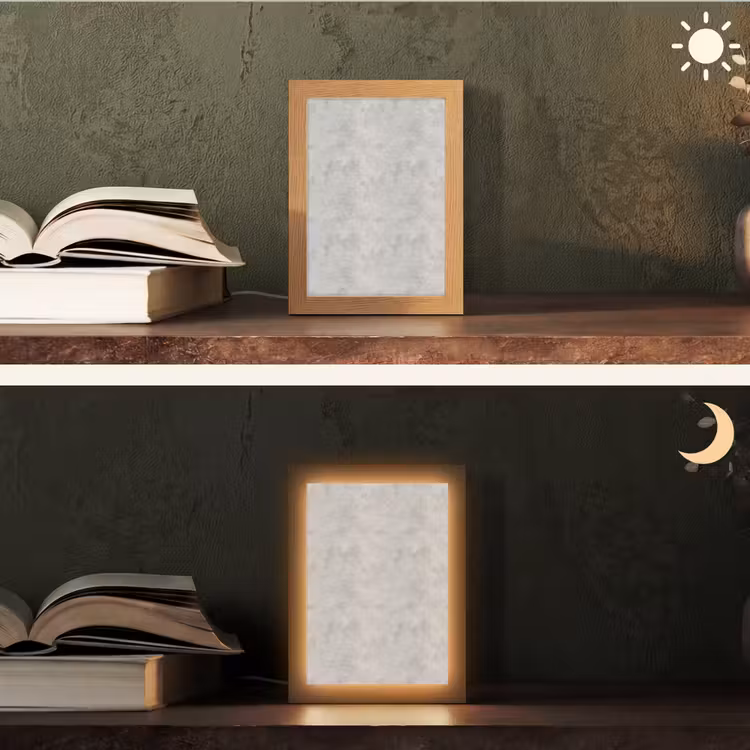 Grijs - Beton - Industrieel Light Box met kabel (Tafellamp) klein 925 -sfeer3