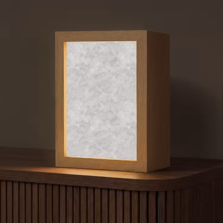 Grijs - Marmer - Mat Light Box met kabel (Tafellamp) klein 925 -z3d_website