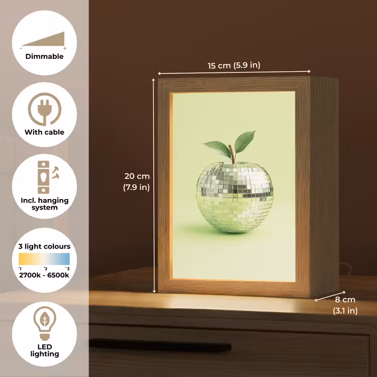 Groen - Disco - Decoratie - Appel Light Box met kabel (Tafellamp) klein -USP_EN