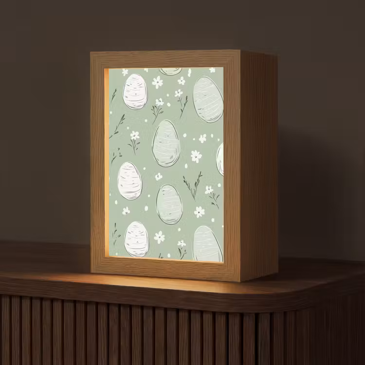 Groen - Eieren - Patroon Light Box met kabel (Tafellamp) klein -z3d_website