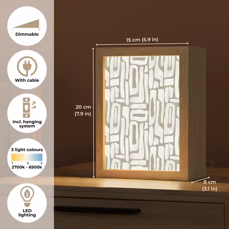 Groen - Wit - Kronkelen Light Box met kabel (Tafellamp) klein 925 -USP_EN