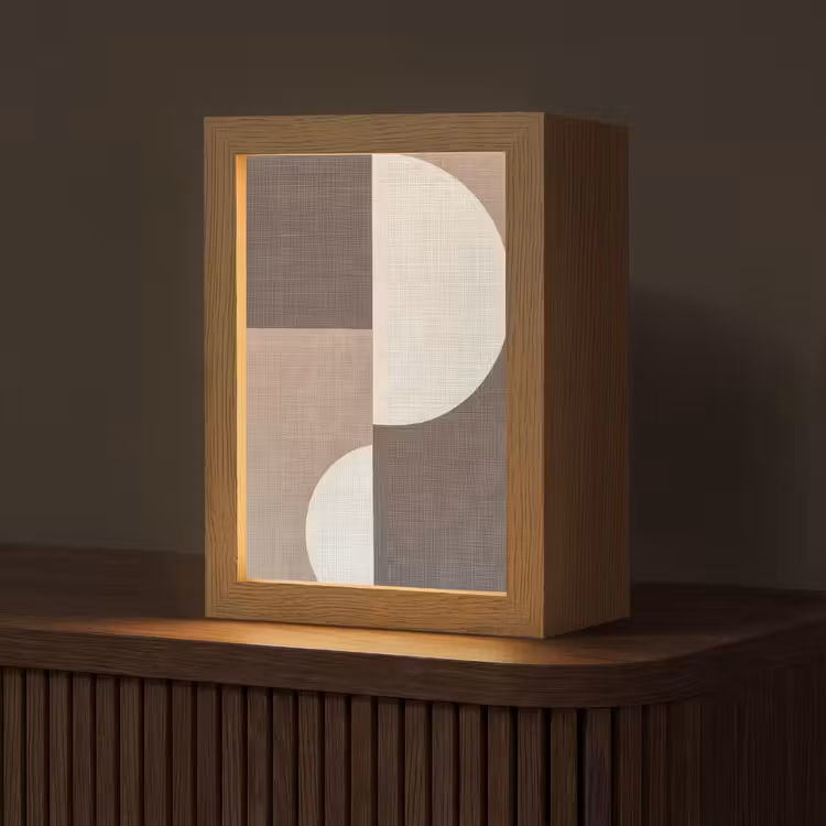 Raster - Halve cirkels - Contrast Light Box met kabel (Tafellamp) klein -z3d_website