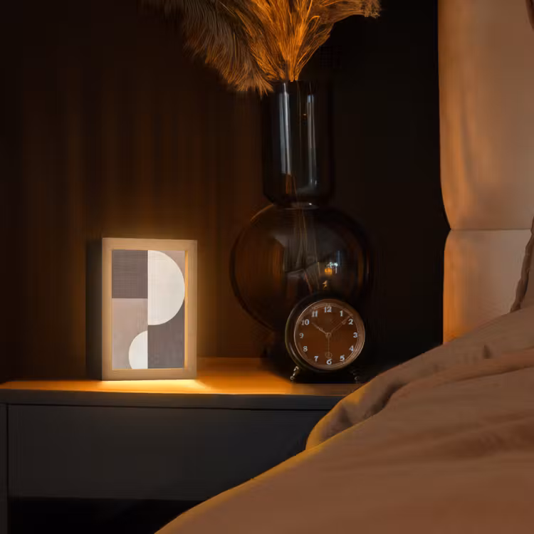 Raster - Halve cirkels - Contrast Light Box met kabel (Tafellamp) klein -sfeer1
