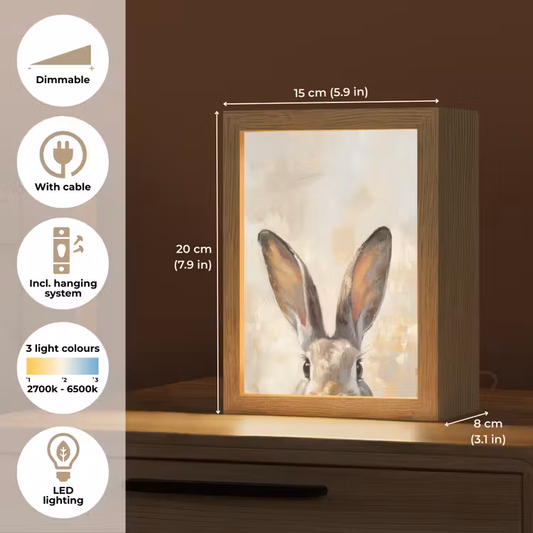 Haas - Oren - Bruin Light Box met kabel (Tafellamp) klein -USP_EN