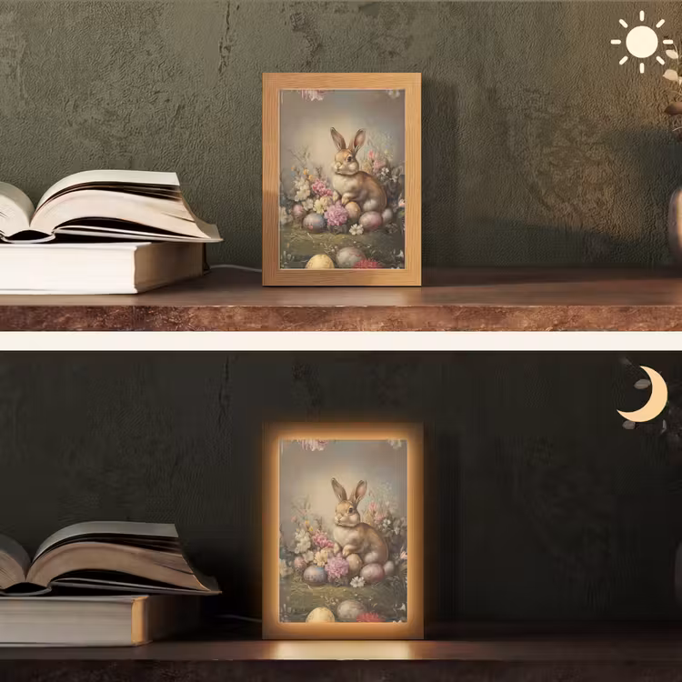 Haas - Stilleven - Bloemen Light Box met kabel (Tafellamp) klein -sfeer3