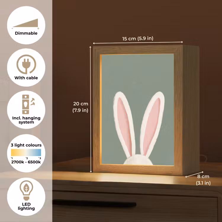 Hazen - Oren - Roze Light Box met kabel (Tafellamp) klein -USP_EN