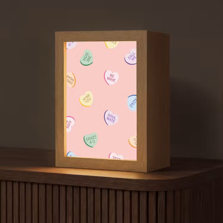 Hart - Snoep - Pastel - Tekst Light Box met kabel (Tafellamp) klein -z3d_website