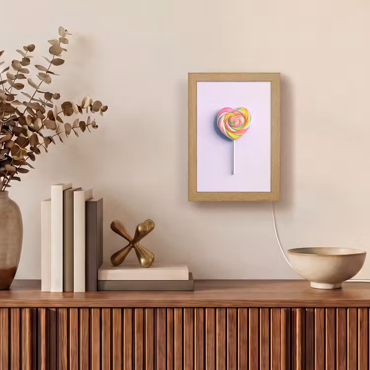 Hart - Lolly - Snoep Light Box met kabel (Tafellamp) klein -sfeer2