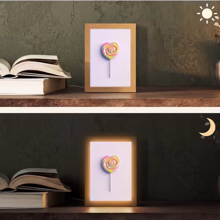 Hart - Lolly - Snoep Light Box met kabel (Tafellamp) klein -sfeer3