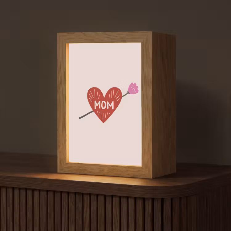 Hart - Rood - Bloem - Moeder Light Box met kabel (Tafellamp) klein -z3d_website