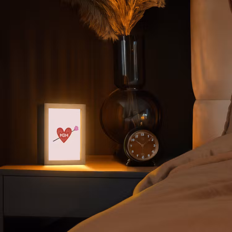 Hart - Rood - Bloem - Moeder Light Box met kabel (Tafellamp) klein -sfeer1