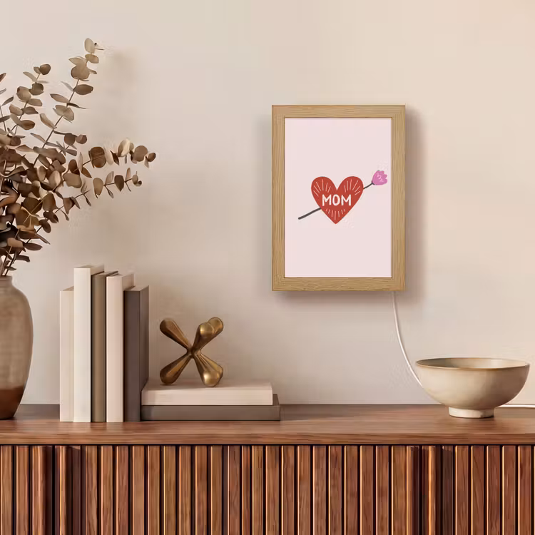 Hart - Rood - Bloem - Moeder Light Box met kabel (Tafellamp) klein -sfeer2