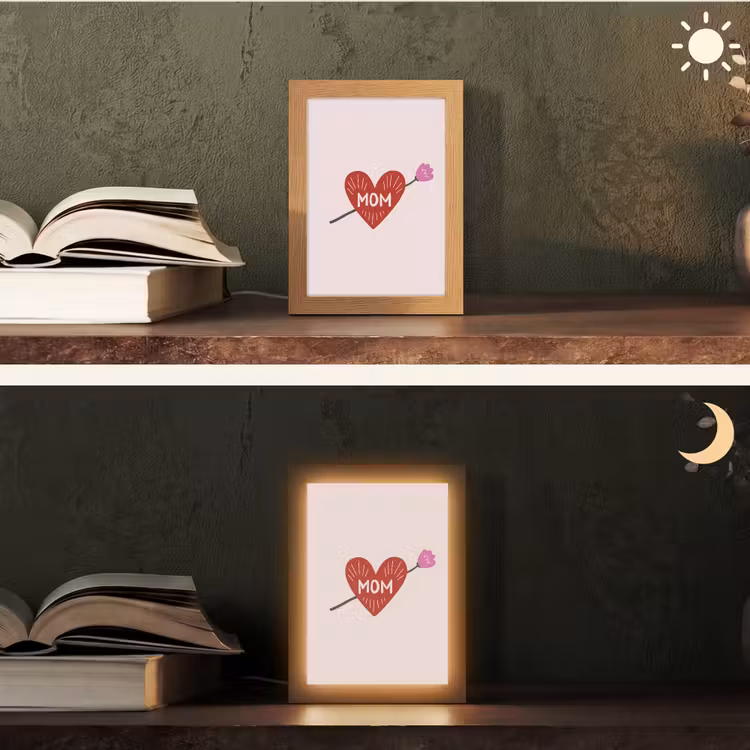 Hart - Rood - Bloem - Moeder Light Box met kabel (Tafellamp) klein -sfeer3