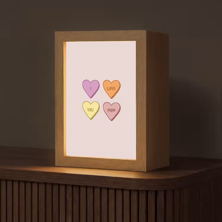 Hartjes - Pastel - Liefde - Moeder Light Box met kabel (Tafellamp) klein -z3d_website