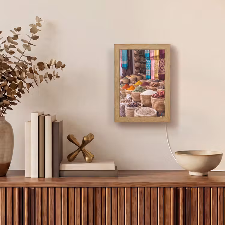 Table Lamp - Herbs - Baskets - Oriental - Kruiden - Manden - Oosters Light Box met kabel (Tafellamp) klein