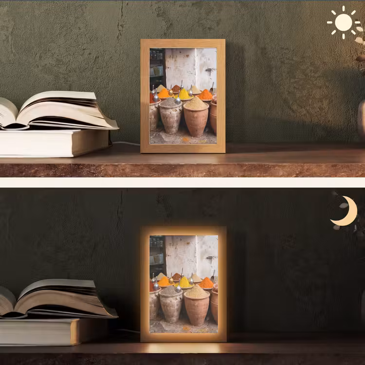 Table Lamp - Herbs - Jars - Asian - Kruiden - Potten - Oosters Light Box met kabel (Tafellamp) klein