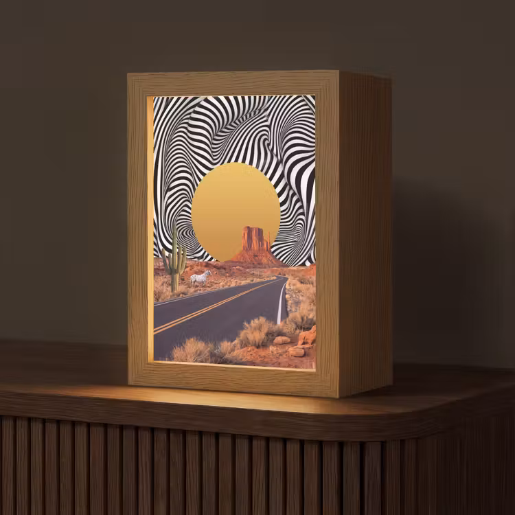 Table Lamp - Horse - Desert - Nature - Paard - Woestijn - Natuur Light Box met kabel (Tafellamp) klein