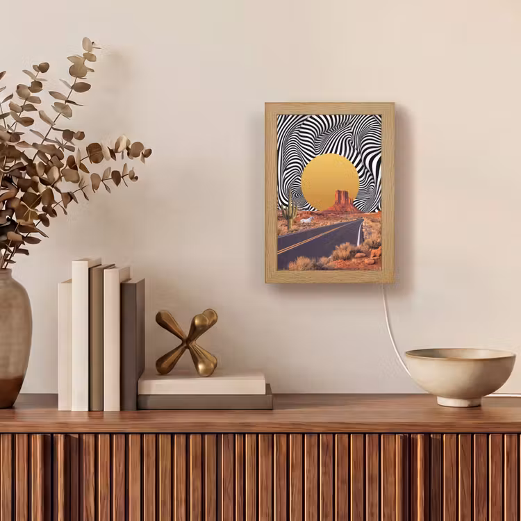 Table Lamp - Horse - Desert - Nature - Paard - Woestijn - Natuur Light Box met kabel (Tafellamp) klein