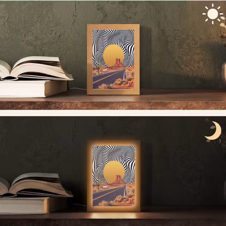 Table Lamp - Horse - Desert - Nature - Paard - Woestijn - Natuur Light Box met kabel (Tafellamp) klein