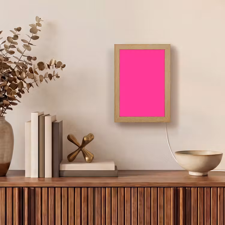 Hot - Fuchsia - Roze Light Box met kabel (Tafellamp) klein 925 -sfeer2