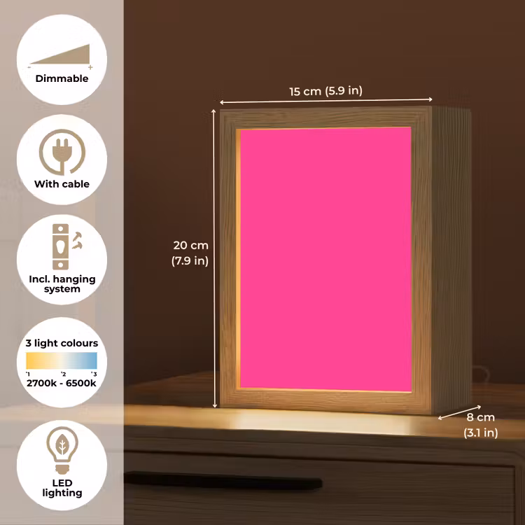 Hot - Fuchsia - Roze Light Box met kabel (Tafellamp) klein 925 -USP_EN