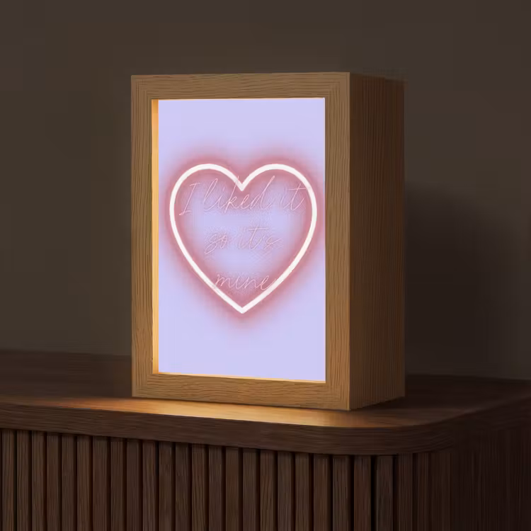 I liked it so it's mine - Neon hart - Paars Light Box met kabel (Tafellamp) klein -z3d_website