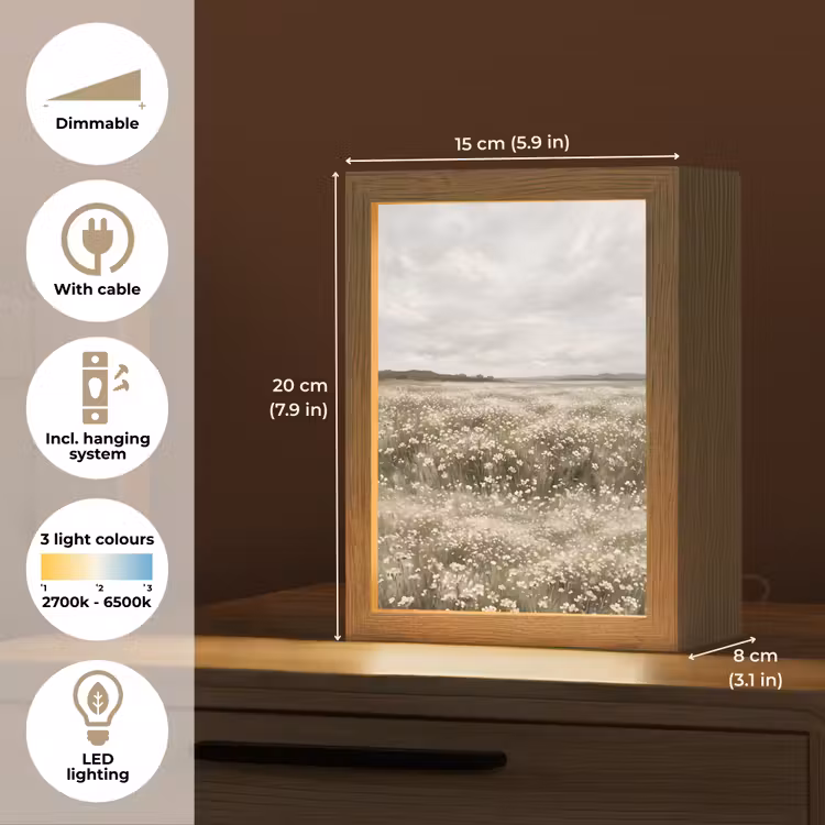 Illustratie - Landschap - Wit Light Box met kabel (Tafellamp) klein -USP_EN