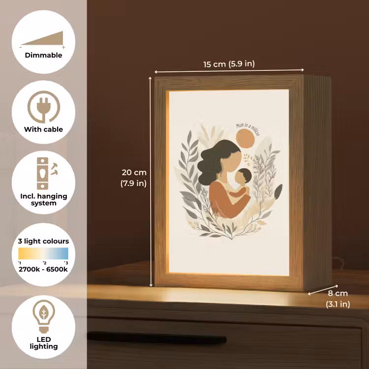 Illustratie - Quote - Moeder Light Box met kabel (Tafellamp) klein -USP_EN