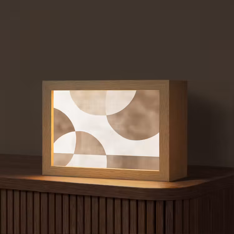 Snijdende cirkels - Overlappende vlakken Light Box met kabel (Tafellamp) klein -z3d_website
