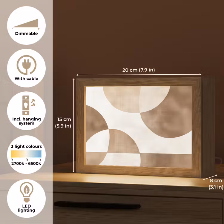 Snijdende cirkels - Overlappende vlakken Light Box met kabel (Tafellamp) klein -USP_EN