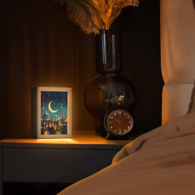 Islamitisch - Moskee - Ramadan - Islam Light Box met kabel (Tafellamp) klein -sfeer1