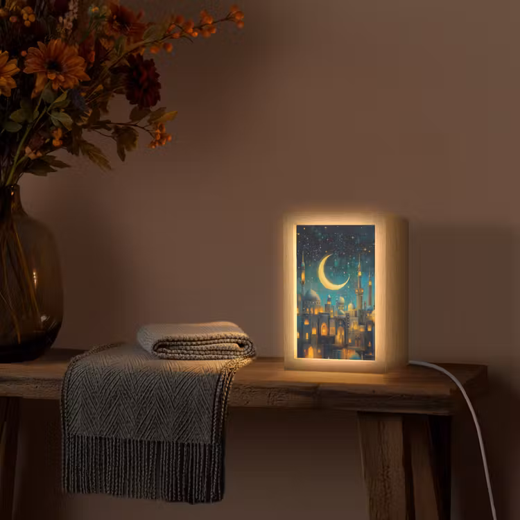 Islamitisch - Moskee - Ramadan - Islam Light Box met kabel (Tafellamp) klein -sfeer4
