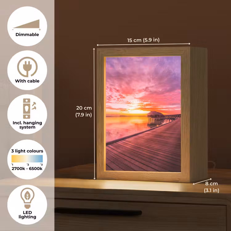 Steiger - Water - Zon - Roze - Horizon Light Box met kabel (Tafellamp) klein -USP_EN