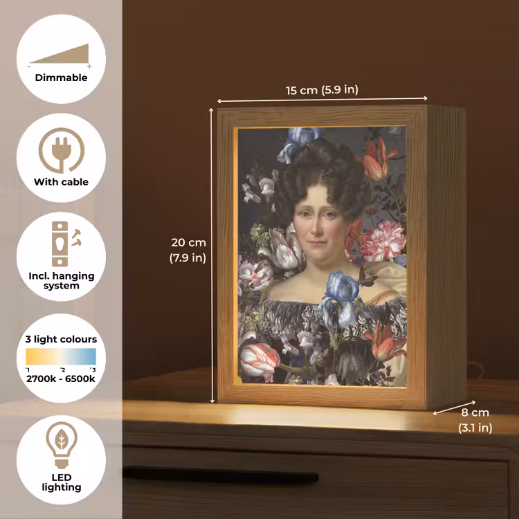 Johanna Henriette Engelen - Dubois Drahonet - Bloemen Light Box met kabel (Tafellamp) klein -USP_EN