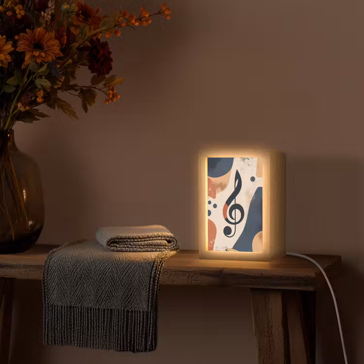 Sleutel - G - Abstract - Beige Light Box met kabel (Tafellamp) klein -sfeer4