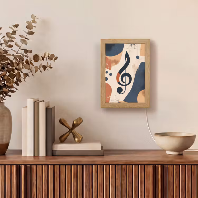 Sleutel - G - Abstract - Beige Light Box met kabel (Tafellamp) klein -sfeer2