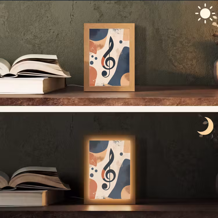 Sleutel - G - Abstract - Beige Light Box met kabel (Tafellamp) klein -sfeer3